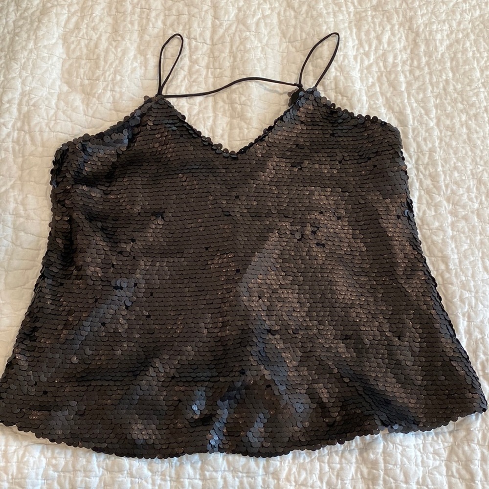 Matte Black Sequin Top